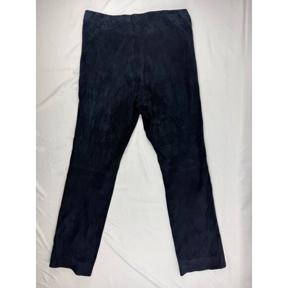 Vince Stretch Lamb Suede Split Hem Crop Pant in Navy Size M $1250 - Picture 2 of 11
